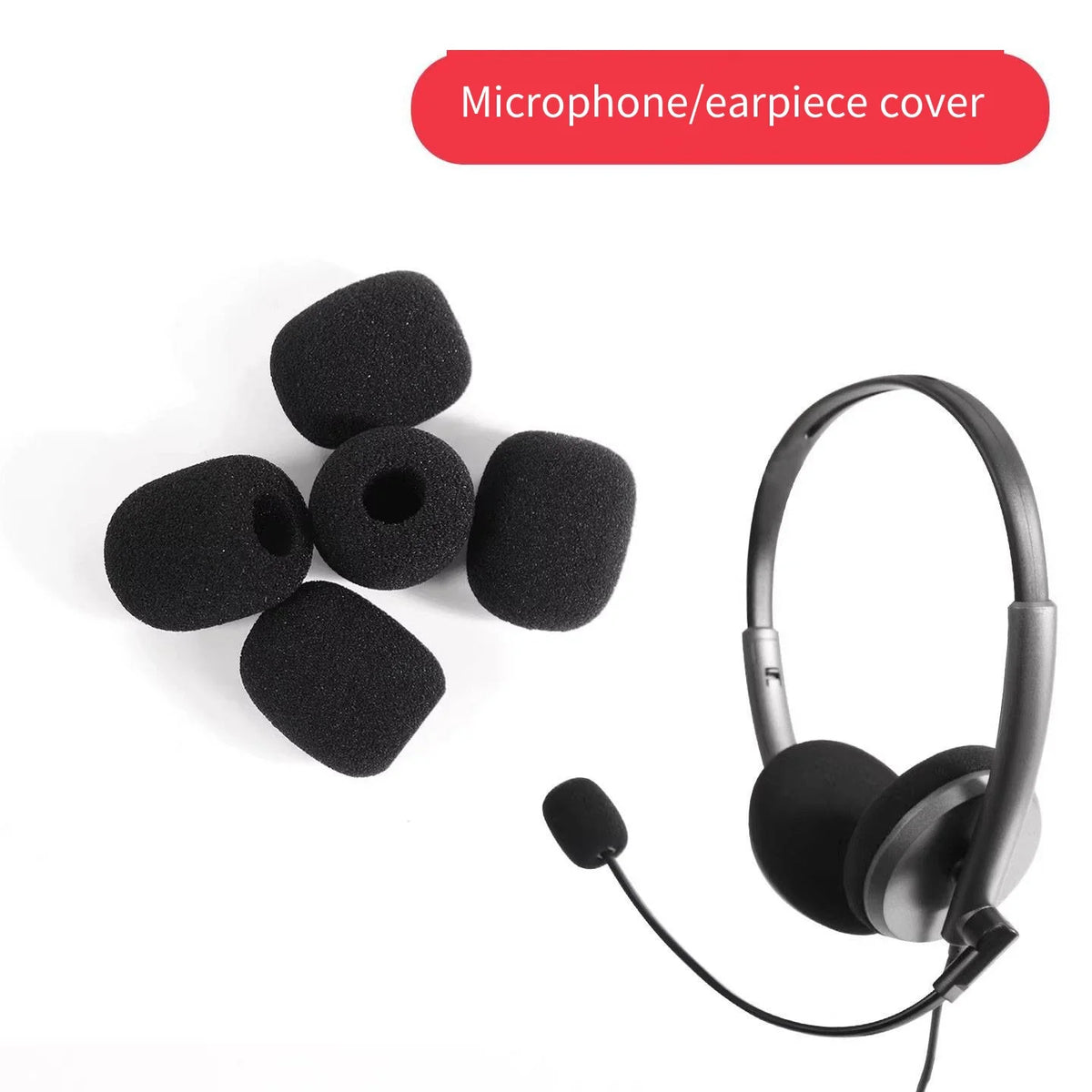 Universal Microphone Sponge Windscreen Cover for Mics & Headsets