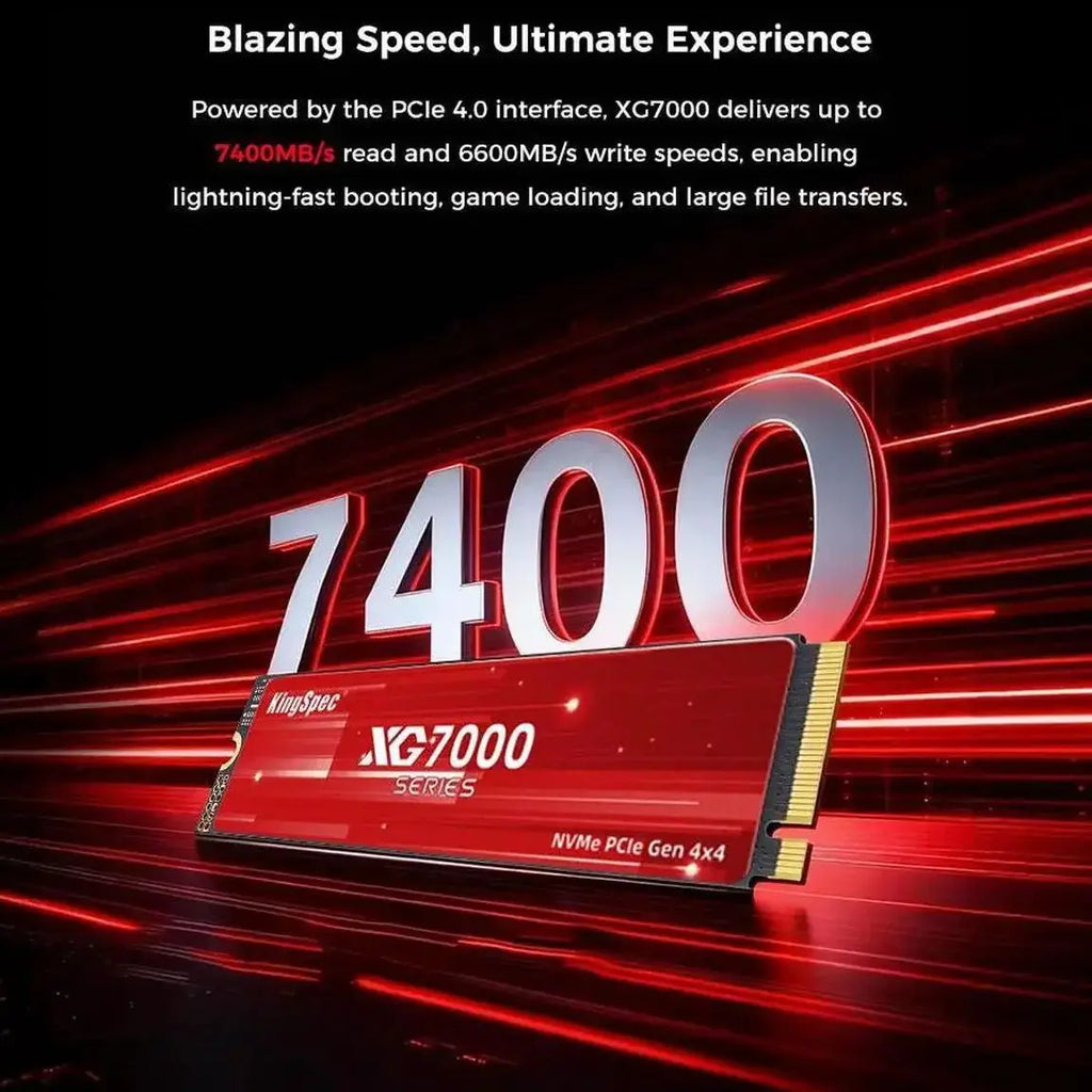 KingSpec M.2 PCIe 4.0 NVMe SSD 512GB–4TB | 7400MB/s