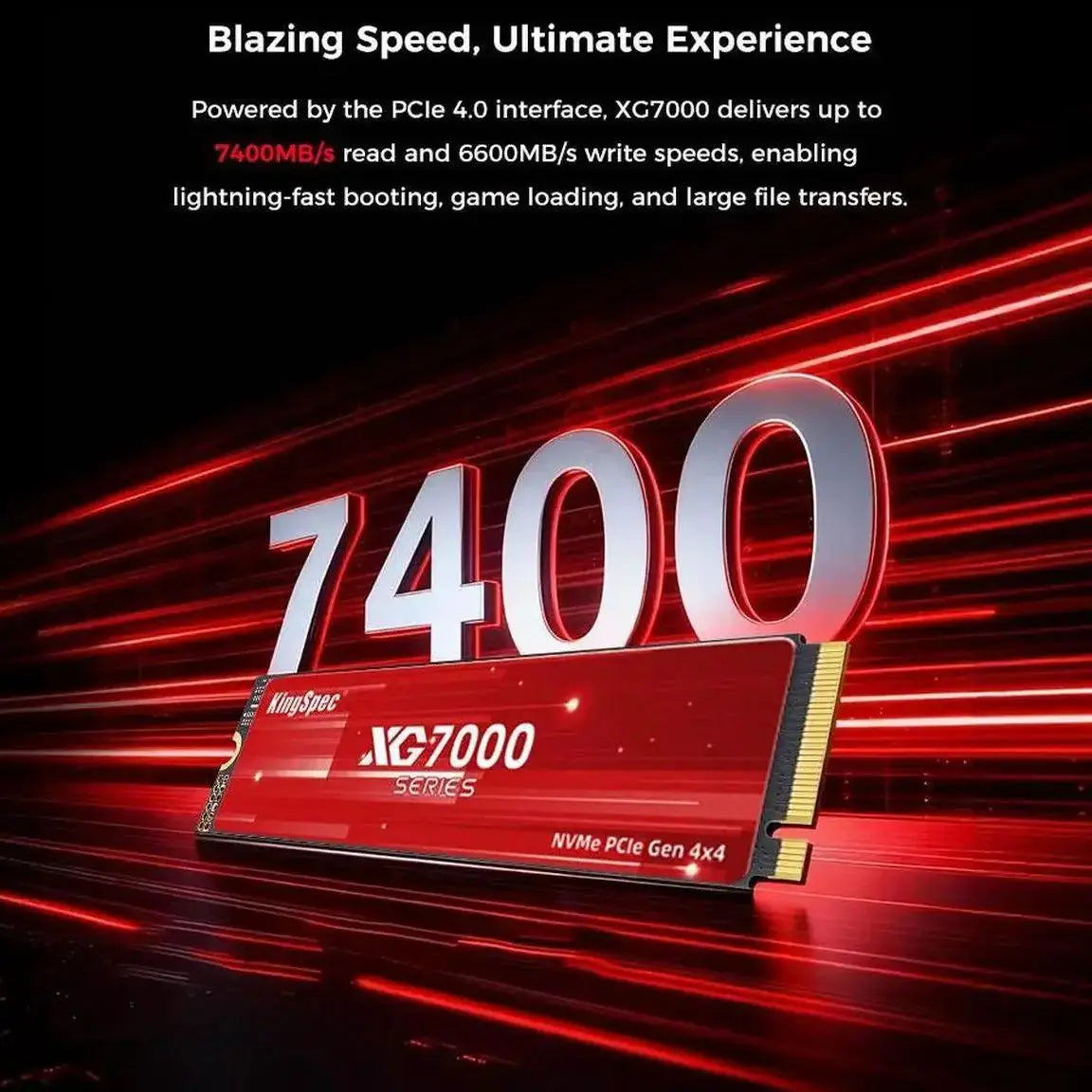 KingSpec M.2 PCIe 4.0 NVMe SSD 512GB–4TB | 7400MB/s
