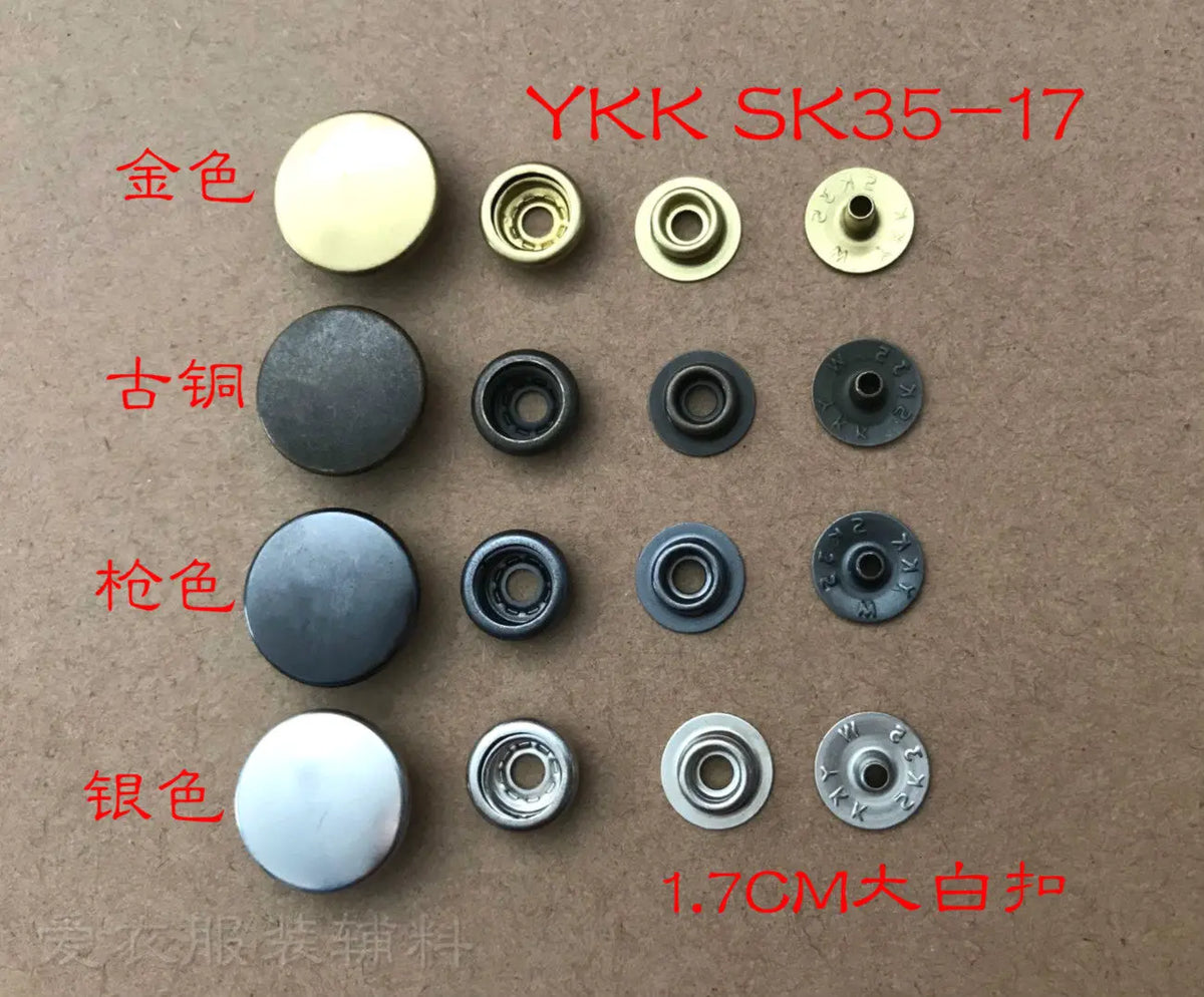 YKK SK35 O-Ring Four-in-One Brass Snap Buttons for Jackets