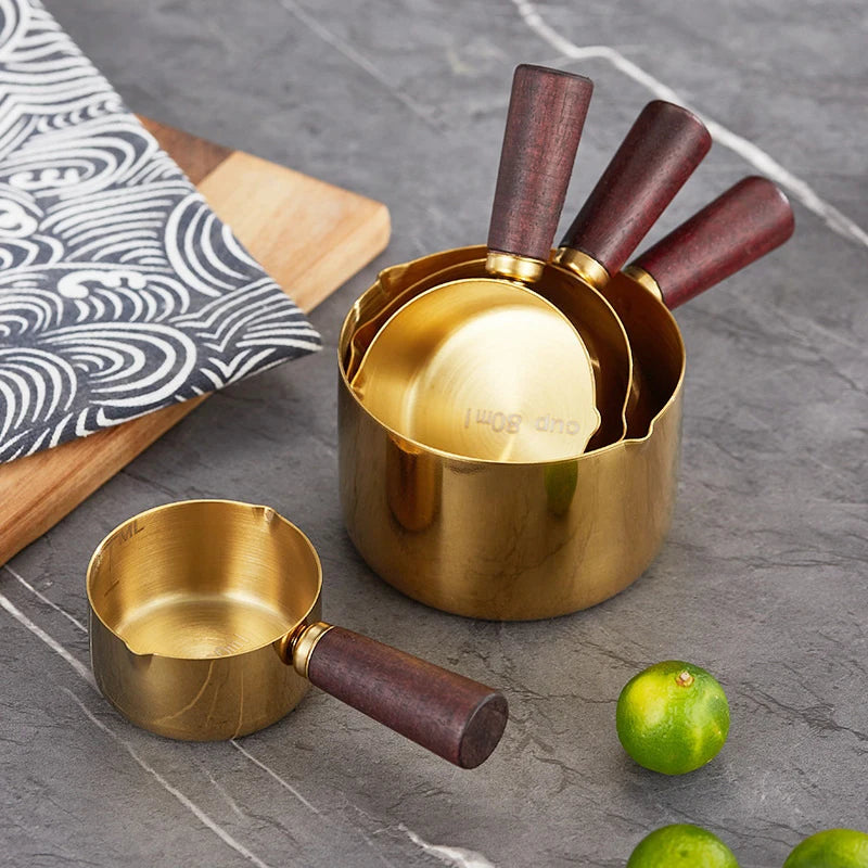 Stainless Steel Sauce Cup with Wooden Handle – 60–250ml
