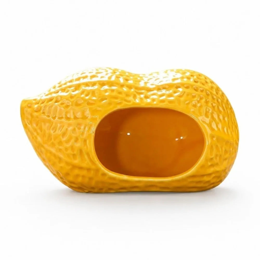 Yellow Ceramic Hamster Hiding House – Peanut & Corn Shape