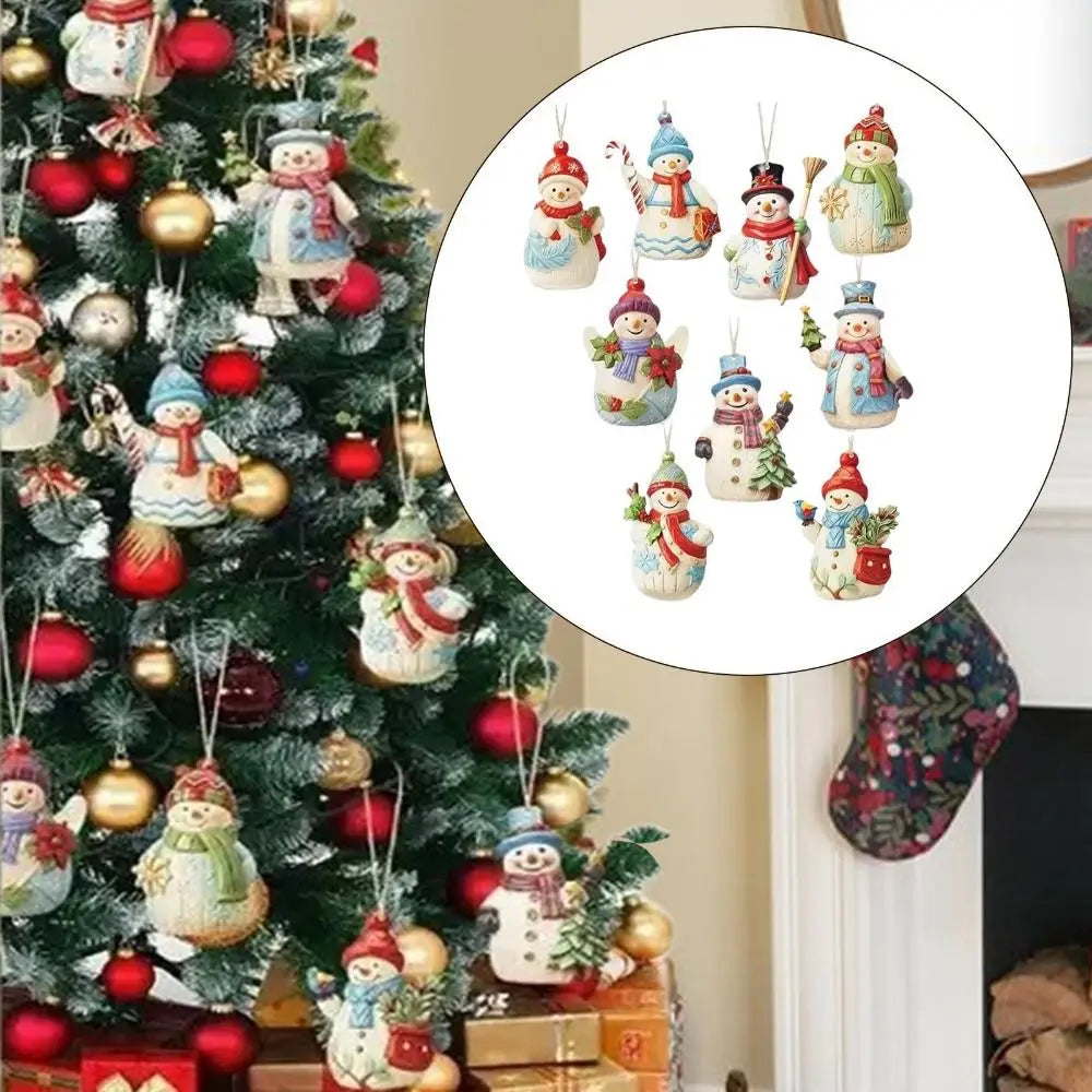 Wooden Christmas Snowman Ornaments 18/27 Pcs with Rope