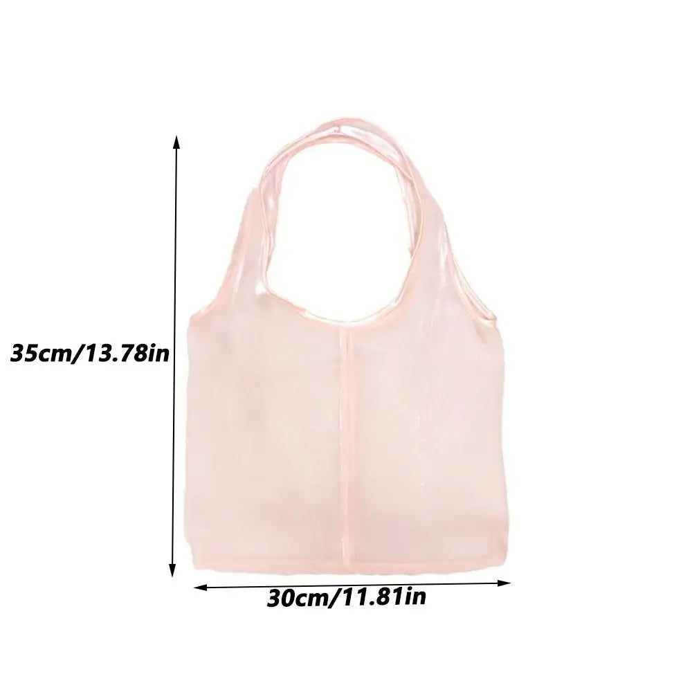 Lightweight Organza Tote Bag – Large Mesh Shopping Handbag