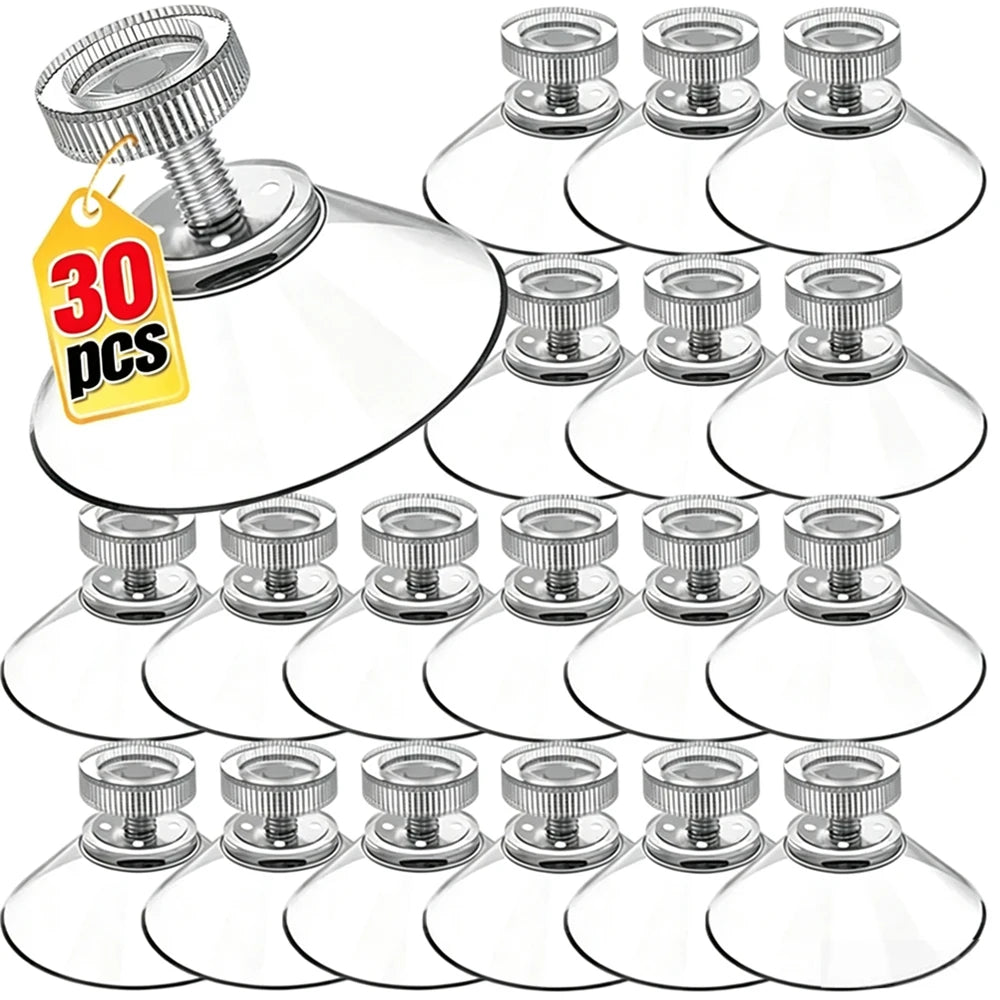 41mm PVC Suction Cup Hooks with Screw Nut – Clear Glass Holder