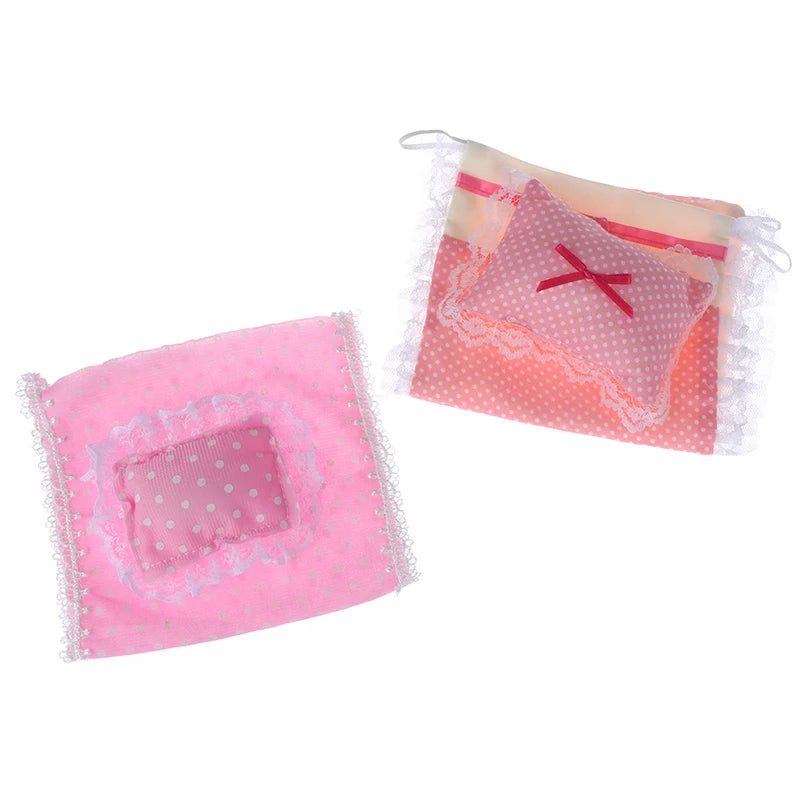 1/12 Dollhouse Single Mattress with Pillow – Miniature Bedding Set