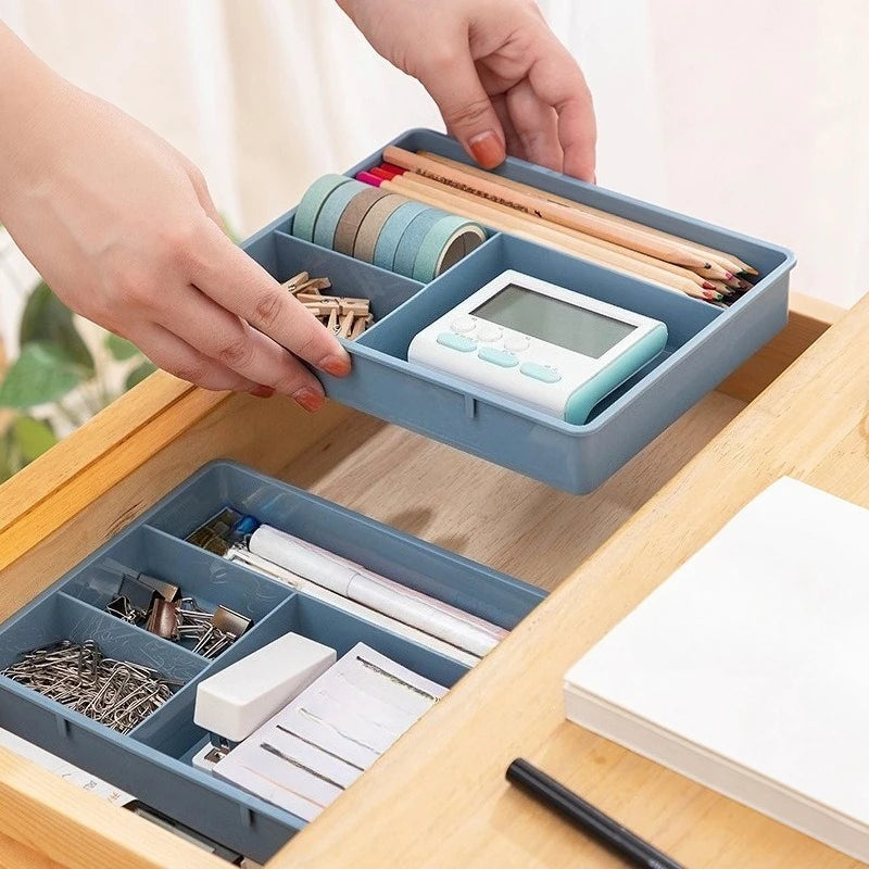 Desktop Drawer Organizer – Divided Compartments Plastic Box
