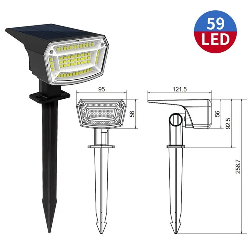 VIBE 4-Pack 59 LED Solar Garden Spotlights – IP65 Waterproof