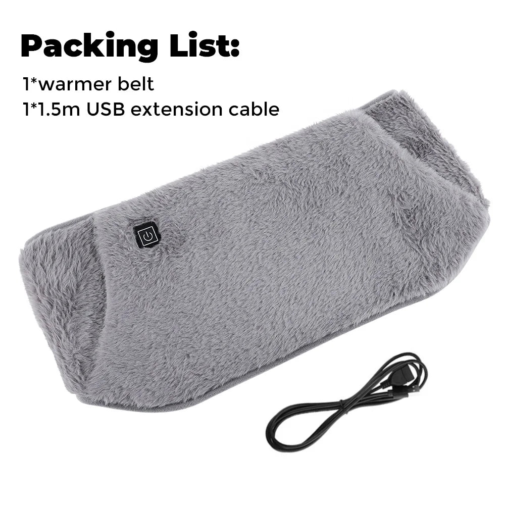 USB Electric Heating Pad Waist Warmer Belt – 3 Modes Crystal Velvet