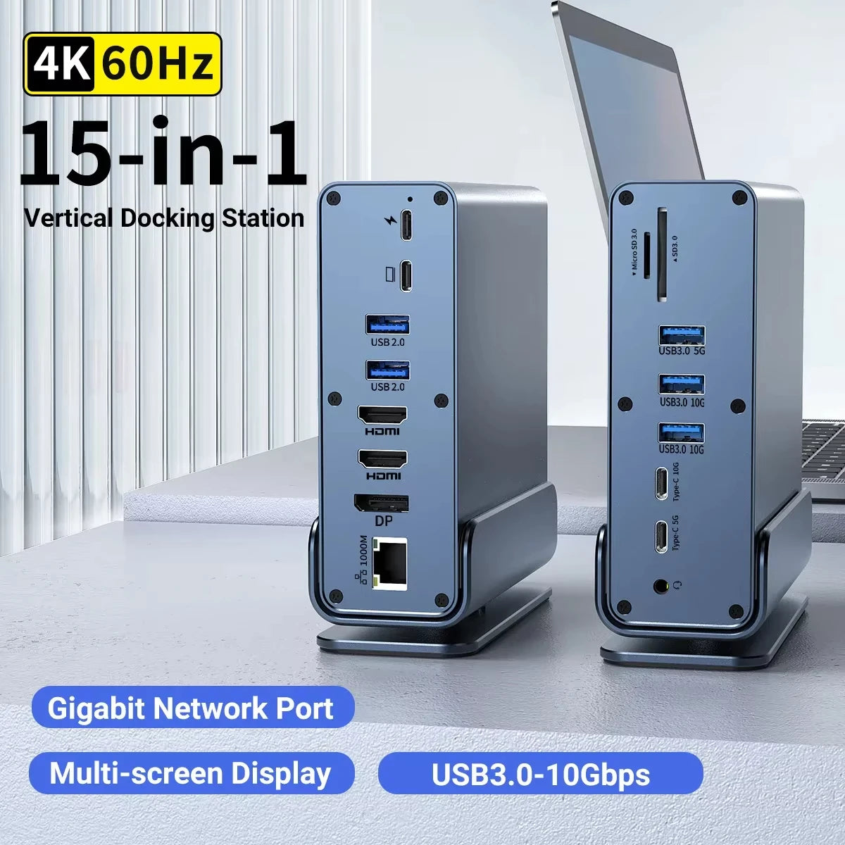 VIBE 15-in-1 USB-C Docking Station 4K@60Hz Triple Display