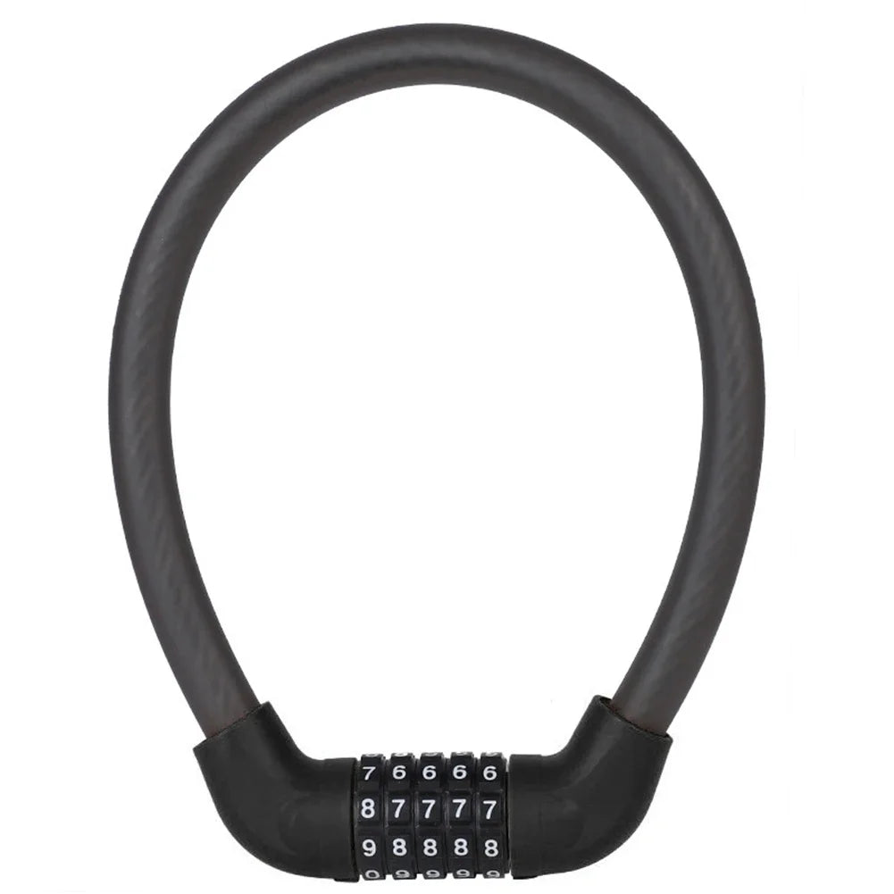 5-Digit Combination Bike Lock – Zinc Alloy Steel Cable