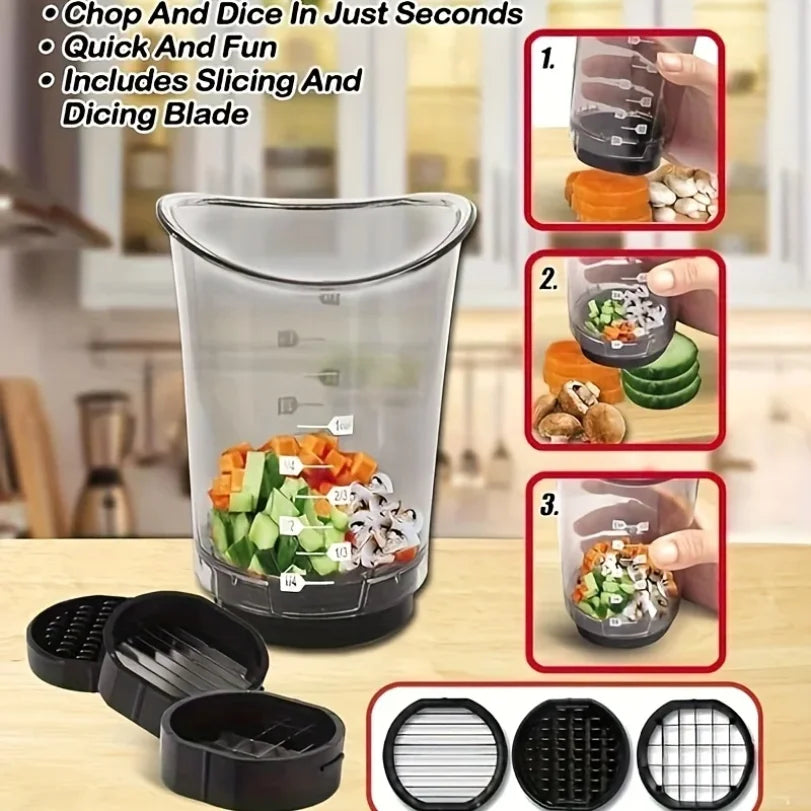 Vegetable Chopper Cutting Cup – Slice, Dice & Chop | Chop2Cup