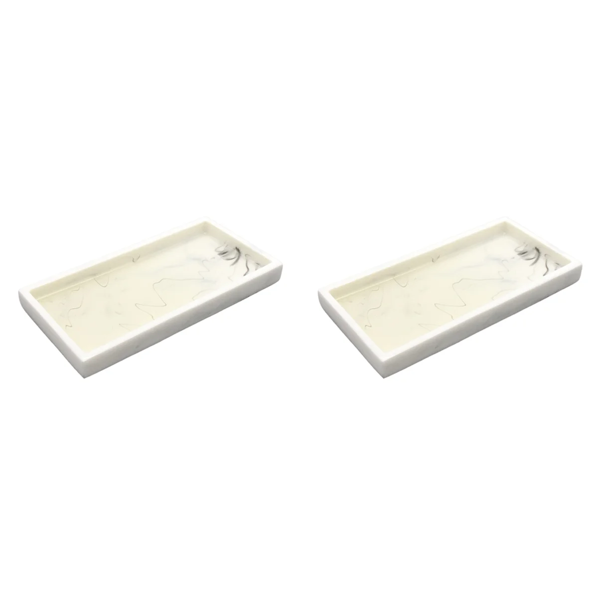 Marble Resin Storage Tray 2-Pack – Non-Slip Bathroom Organizer