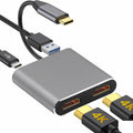 USB-C 4K Dual HDMI Hub – USB 3.0 & 60W PD Charging Dock