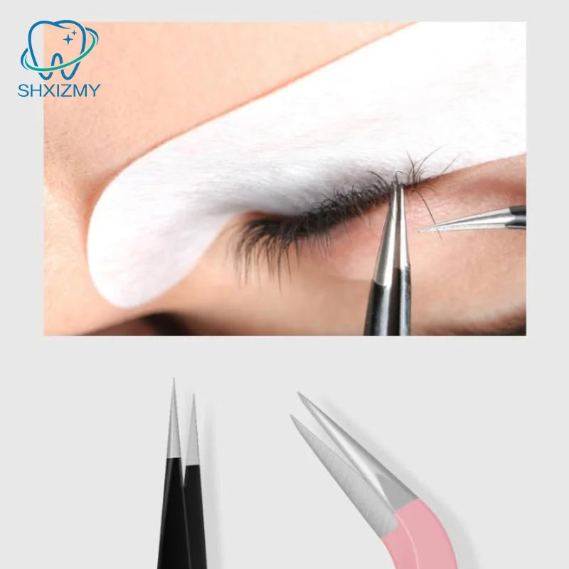 Stainless Steel Eyelash Extension Tweezers – Curved & Straight