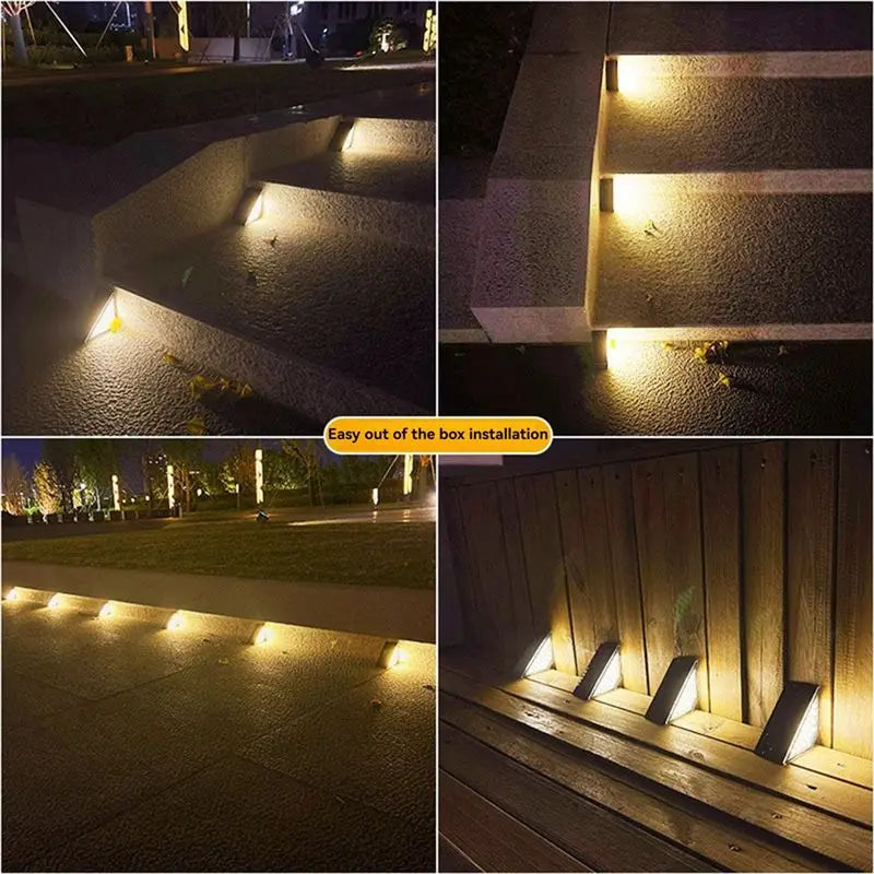 Solar LED Stair & Garden Step Lights – 8-Pack Waterproof