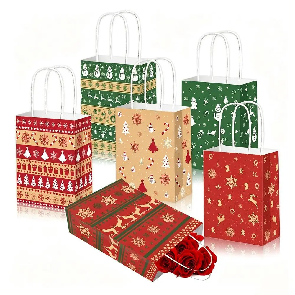 Christmas Gift Bags with Handles 12 Pack – Santa Paper Bags