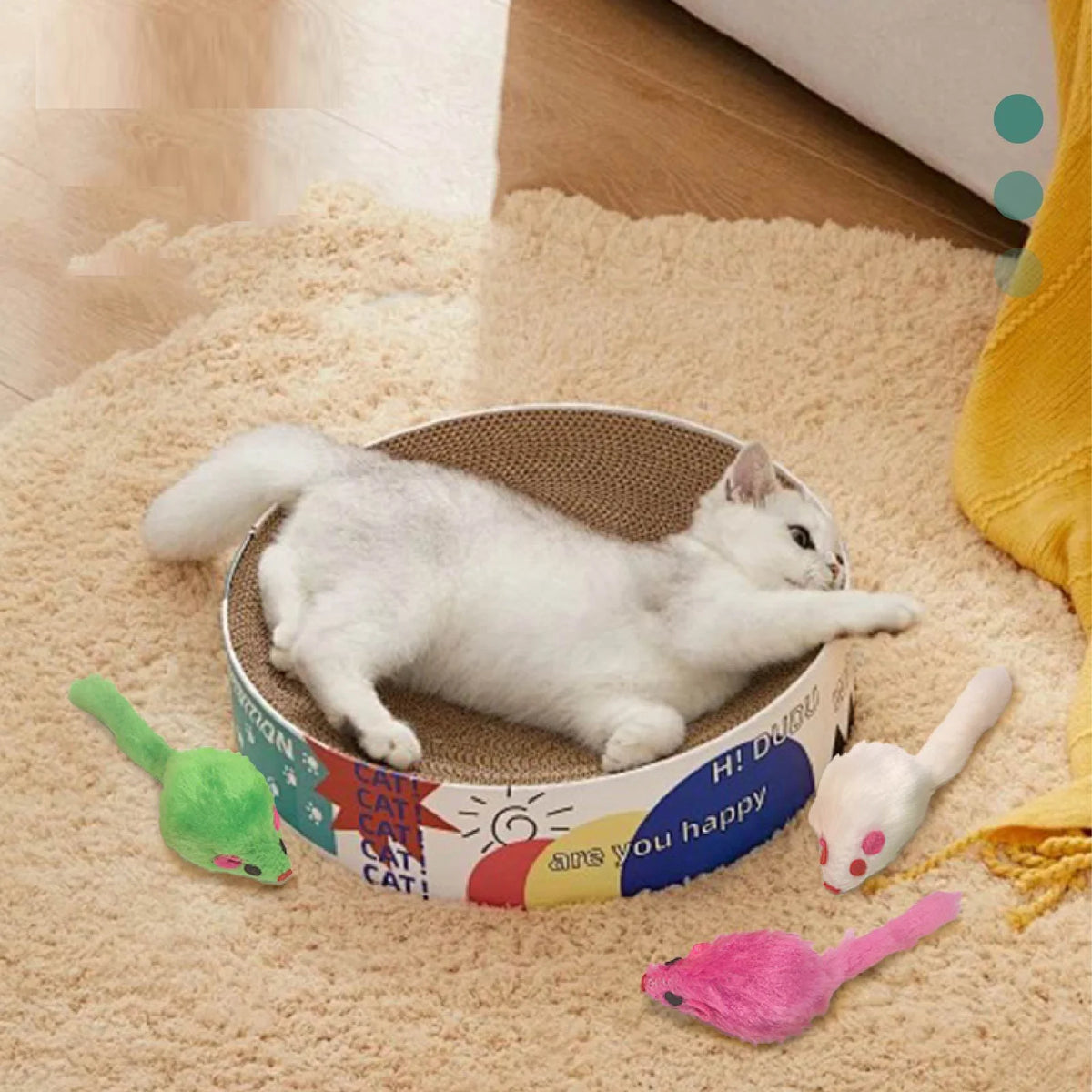 Interactive Plush Mouse Rattle Toy for Indoor Cats & Kittens