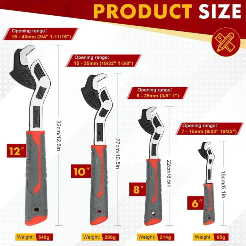 VIBE Self-Locking Adjustable Pipe Wrench – CV Steel