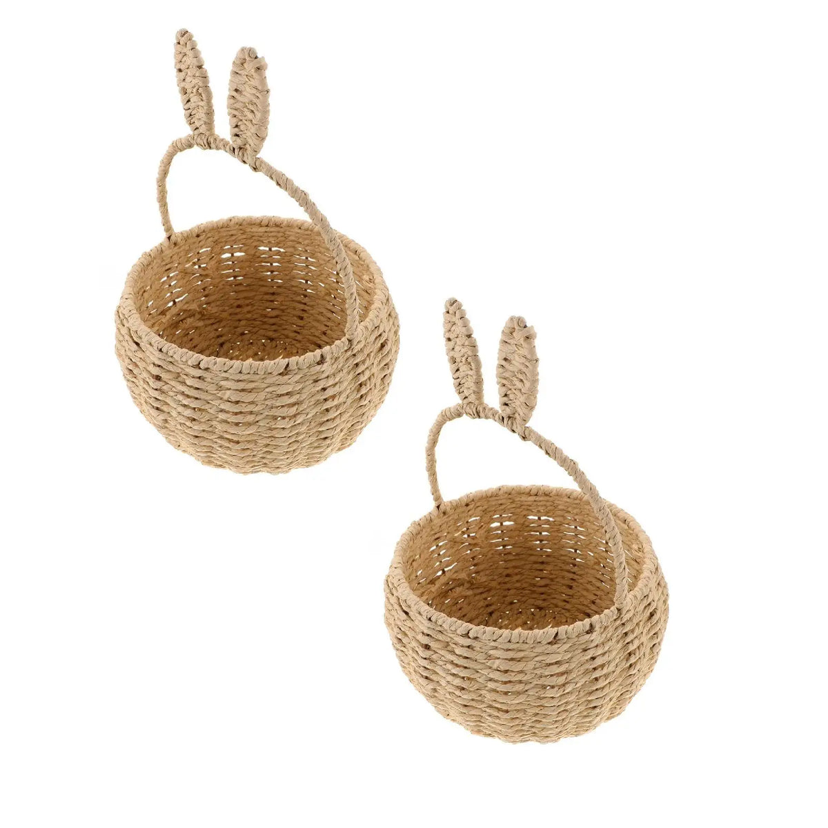 Woven Easter Basket with Handle – Foldable Vine Weave Decor