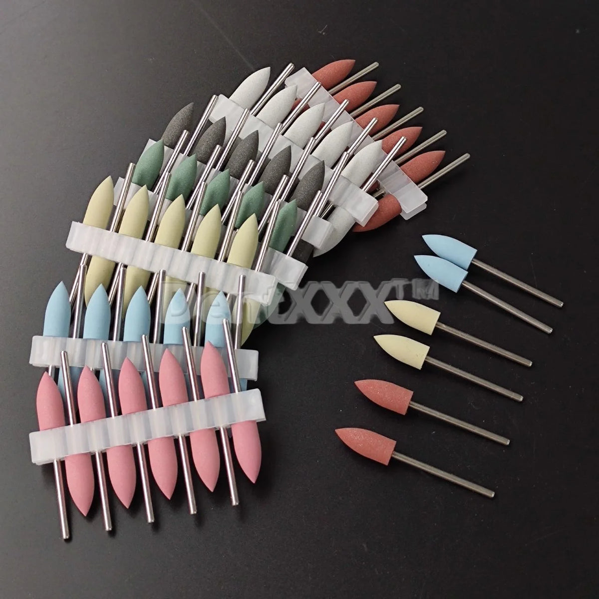 Cone Silicone Nail Polishers 7 Grits Set – 10/50/100 Pcs