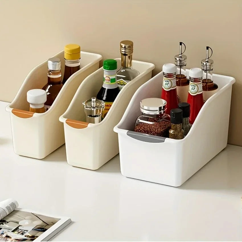 Curved Plastic Storage Bins Set – Multipurpose Home Organizer