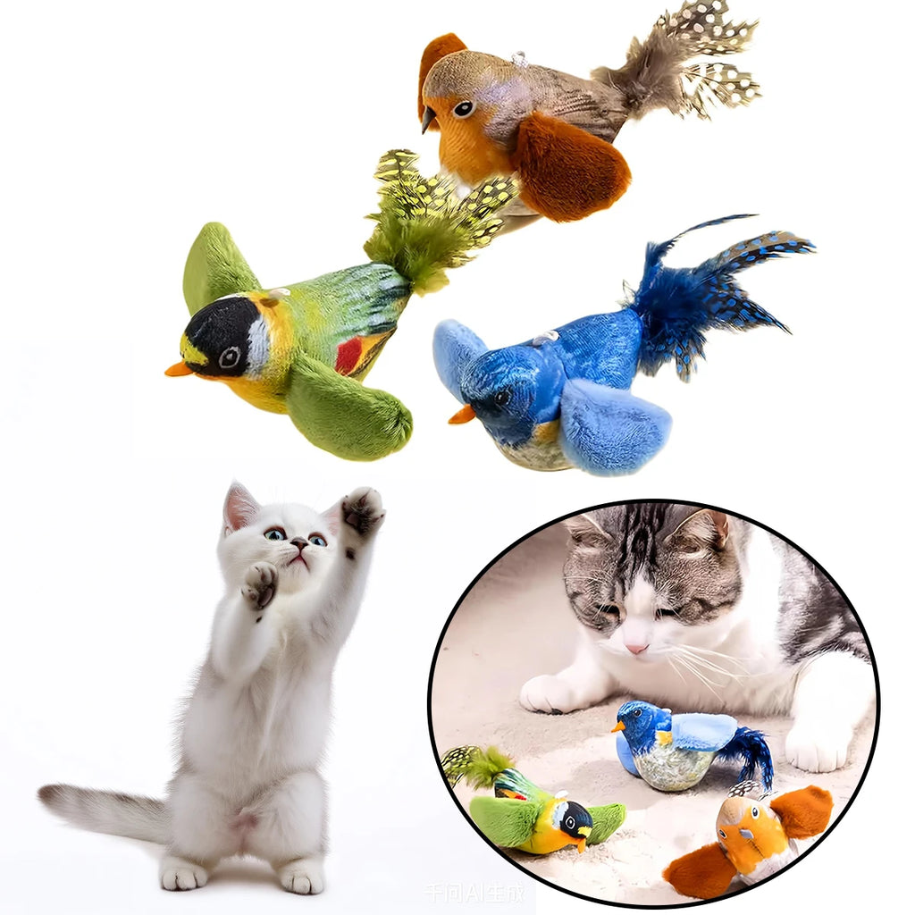 VIBE Cat Bird Toy with Sound – Indoor Cat Enrichment Toy
