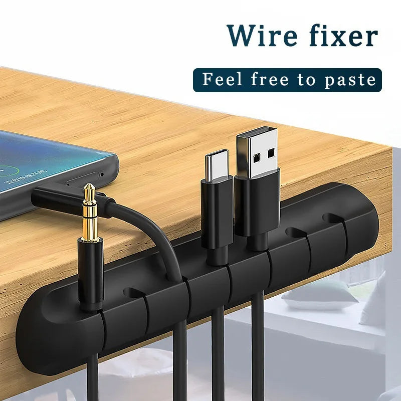 Silicone Desktop Cable Organizer – Multi-Hole Cord Holder