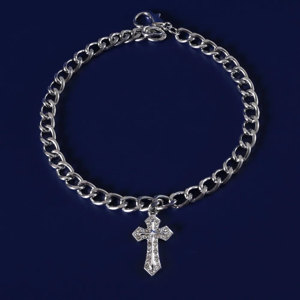 Zircon Cross Pendant Pet Necklace – Cat & Dog Collar Accessory