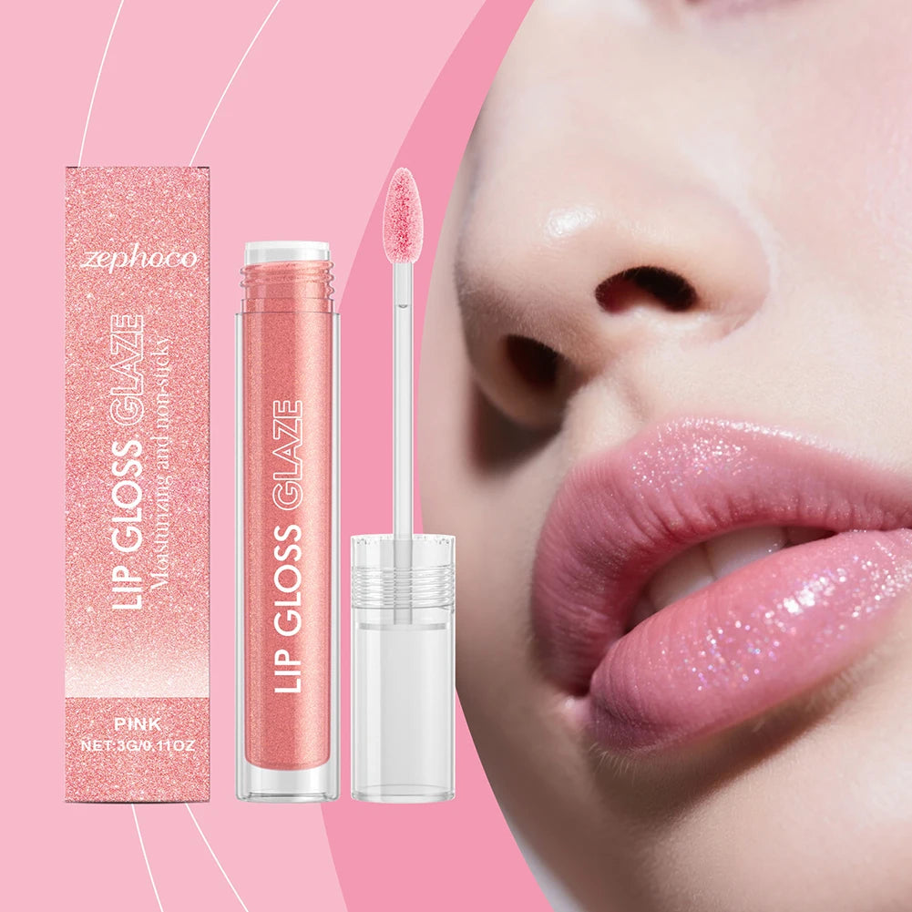 Misscheering Pink Shimmer Lip Gloss – Moisturizing & Non-Sticky