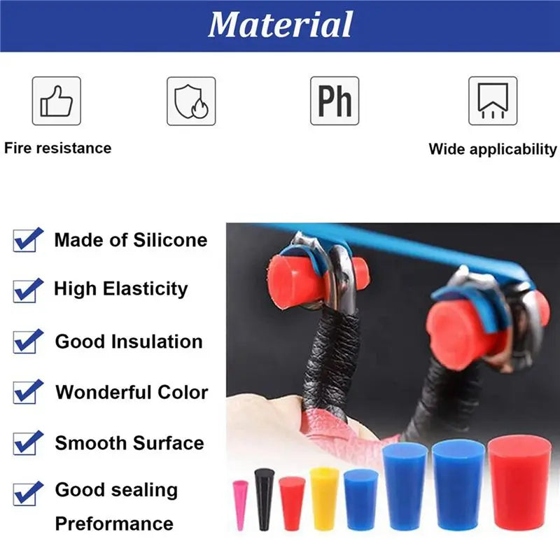 210-Pc Silicone Tapered Plug Kit 1/16"–5/8" for Powder Coating