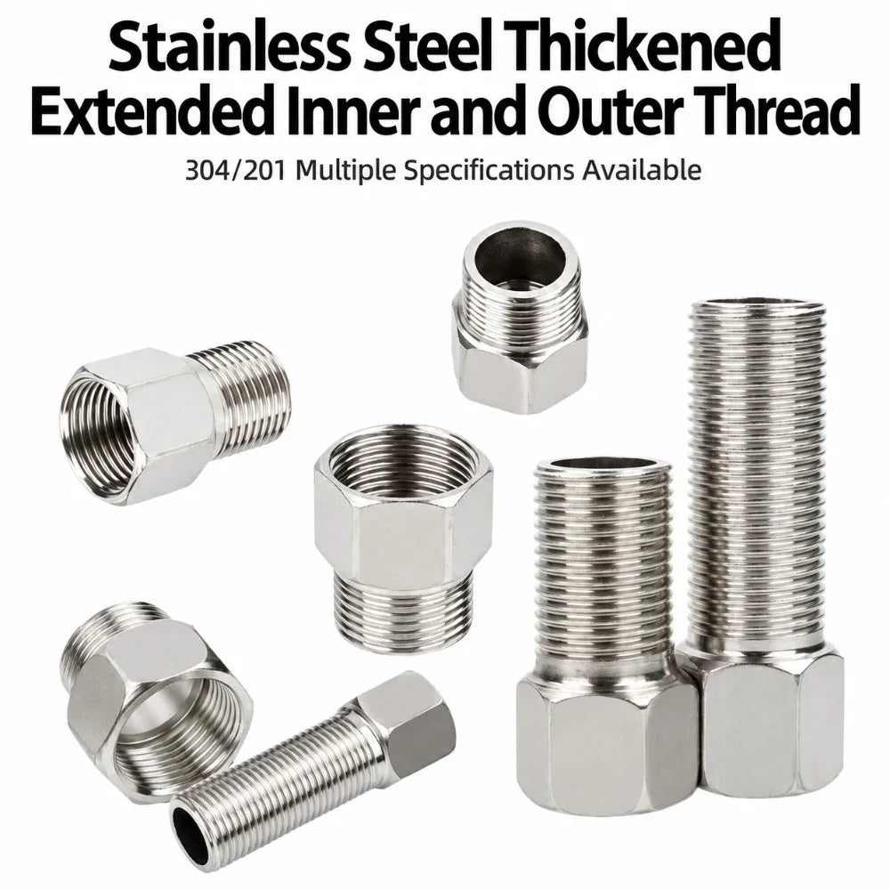 304 SS G 1/2" Hex Head Coupling Pipe Extension Nipple