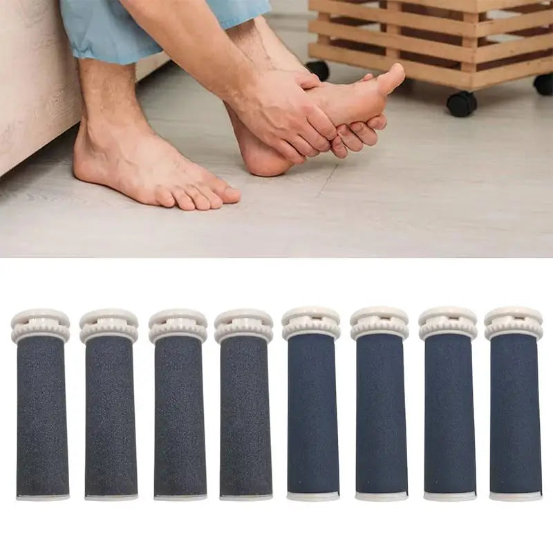 4-Pack Electric Foot File Replacement Rollers – Dual Grit