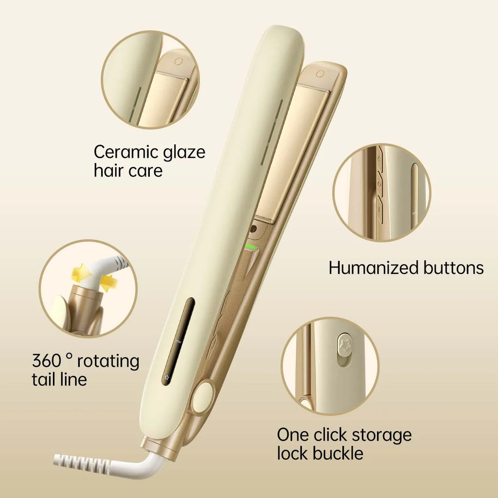 2-in-1 Hair Straightener & Curler – 80M Negative Ions Flat Iron