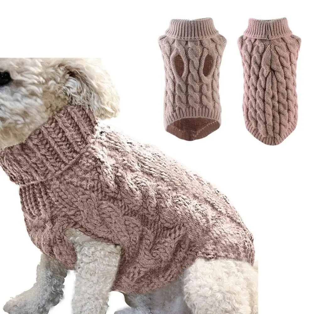 Knitted Dog Sweater – Warm Winter Clothes for Small Dogs