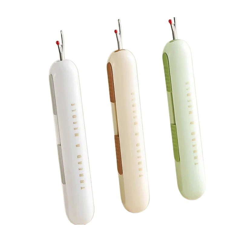 2-in-1 Retractable Seam Ripper & Needle Threader Sewing Tool