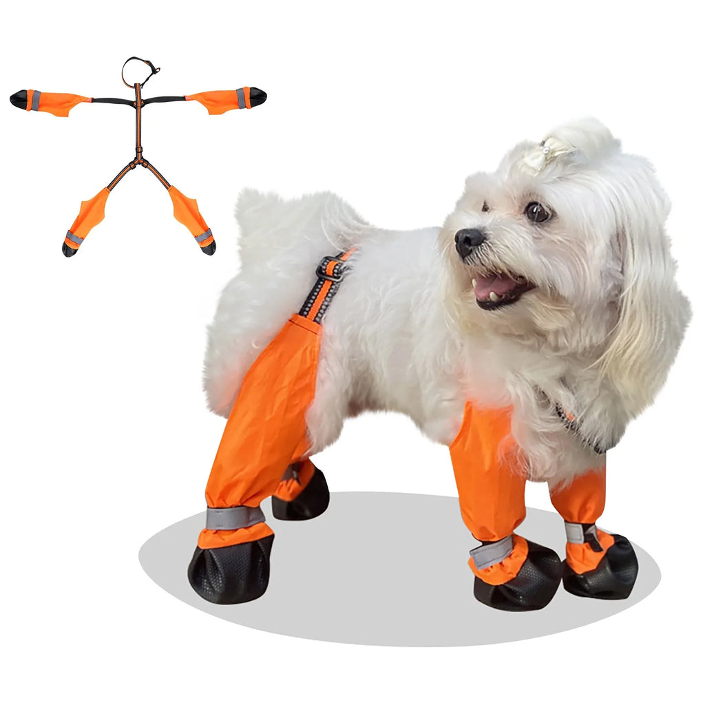 Waterproof Dog Boots with Suspenders | Anti-Slip Pet Shoes