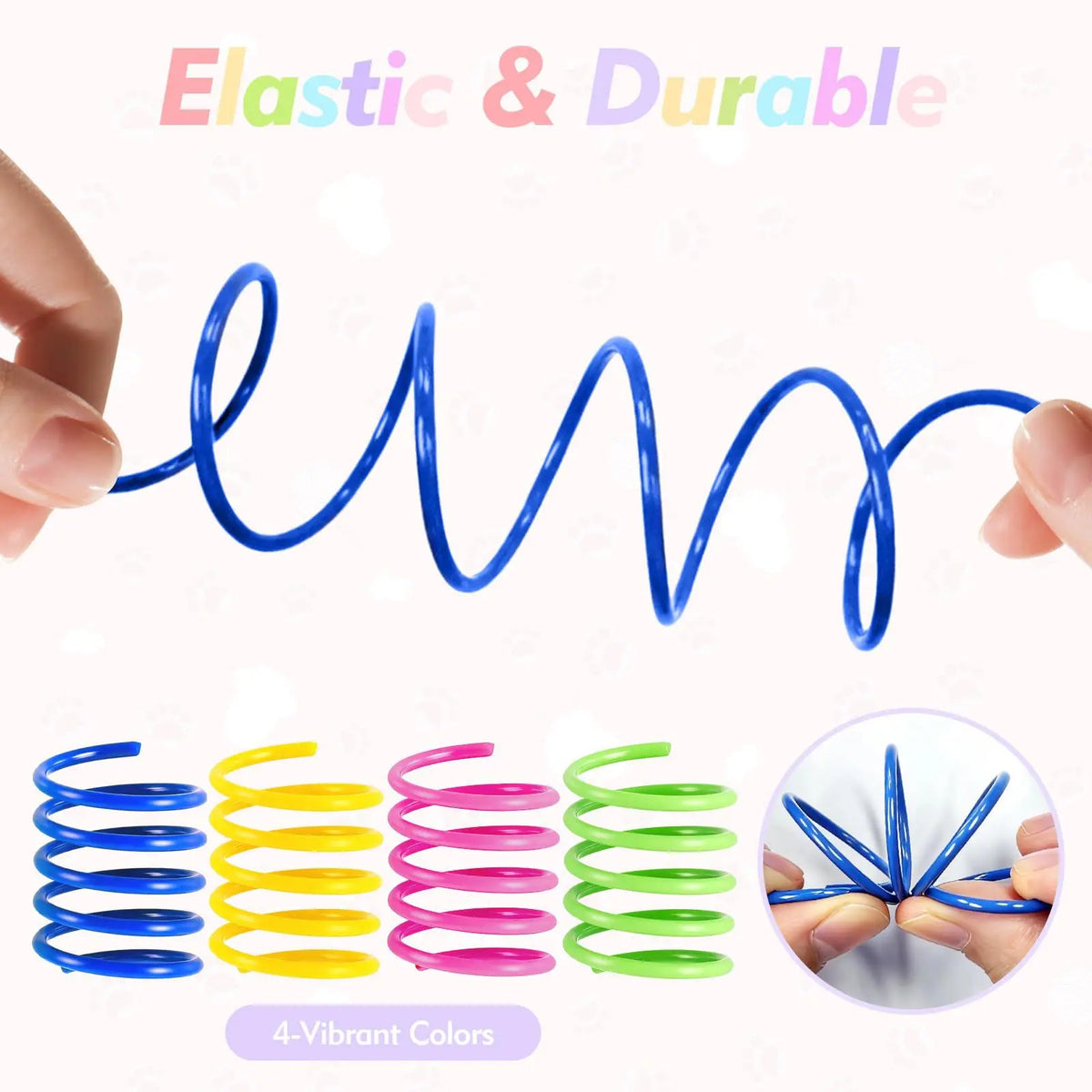 4-Pack Colorful Spring Cat Toys – Interactive Coils for Kittens