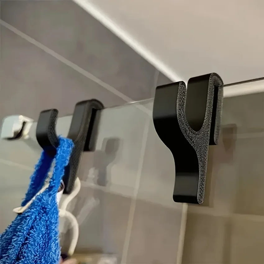 No-Drill Shower Door Hook Clamp – Towel & Robe Hanger