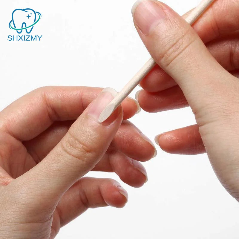 50/100Pcs Dual-Tip Orangewood Cuticle Pusher Sticks for Nails