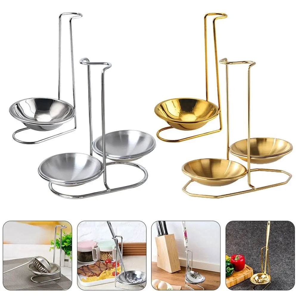 Vertical Stainless Steel Spoon Rest Stand Rack – Single/Double