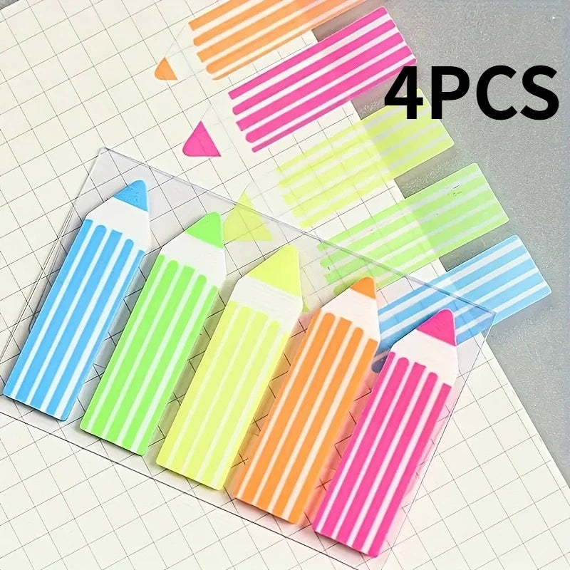 Pencil-Shaped Colorful Sticky Notes 2/4 Pack – School Memos