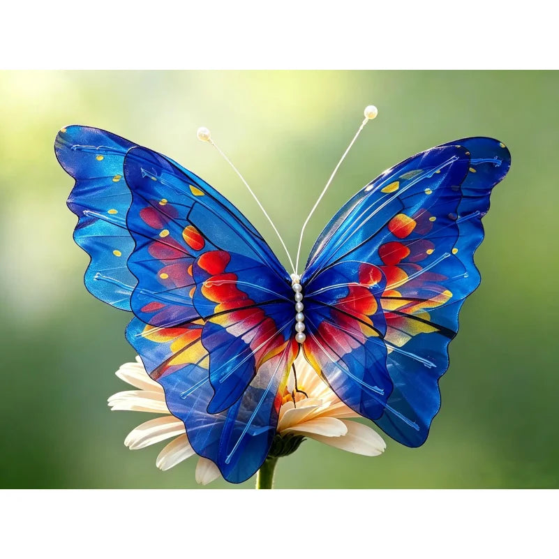 2-Pack 50cm 3D Gradient Silk Butterfly Decorations | Glitter Organza
