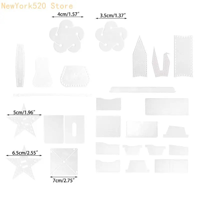DIY Leather Acrylic Stencil Templates – Wallet & Keychain Set