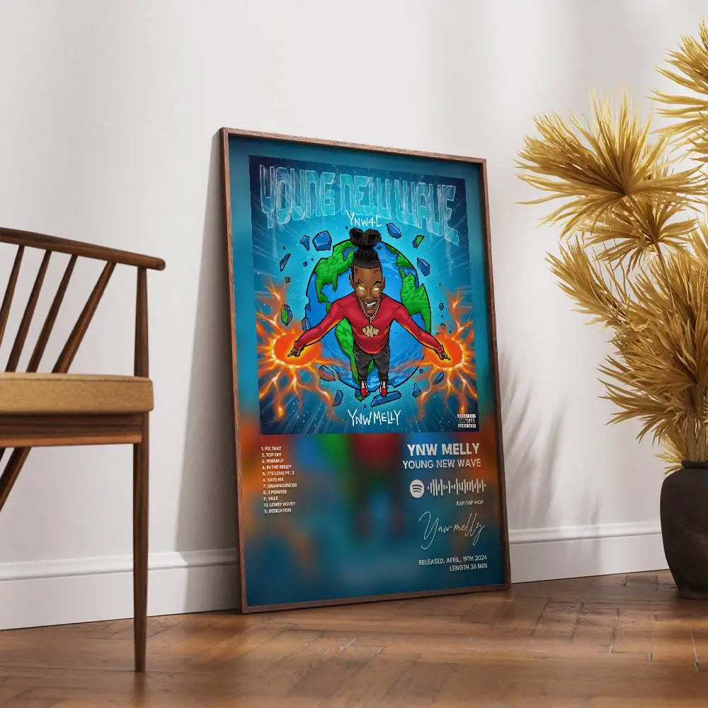 YNW Melly Waterproof Self-Adhesive Art Poster | Wall Decor
