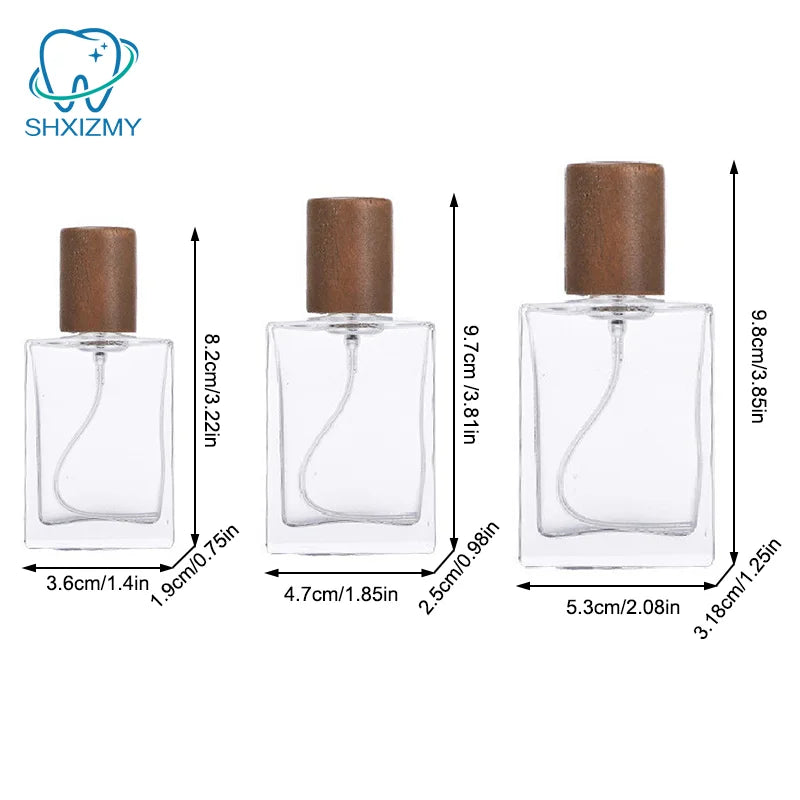 Square Glass Refillable Perfume Spray Bottle 15/30/50ml