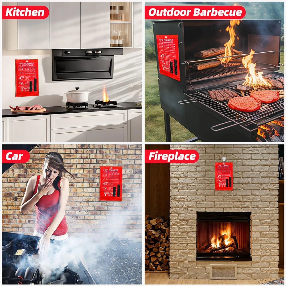 VIBE Emergency Fire Blanket 1M–2M | Kitchen & Home Safety