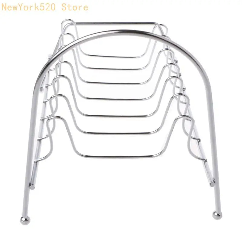 8-Slot Chrome Plated Dish Rack Countertop Drying Stand