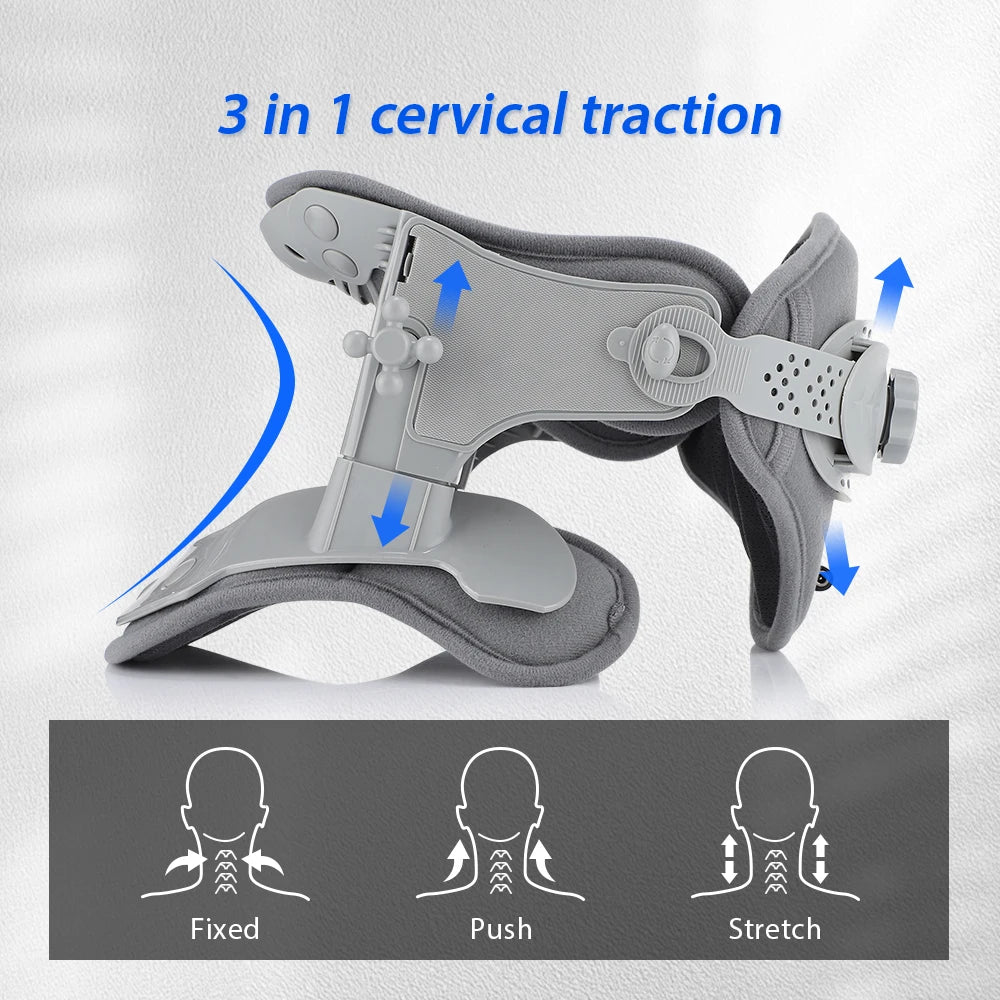 Inflatable Neck Traction Brace | Warming Vibration & Remote