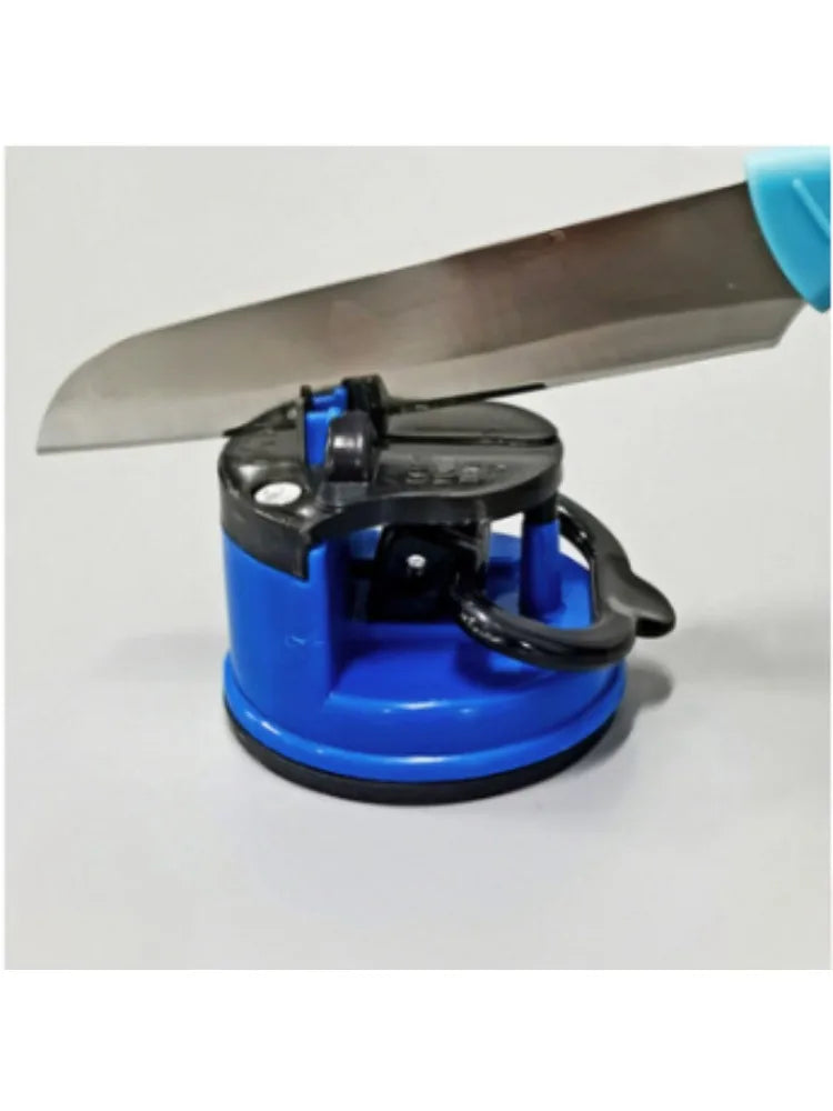 Portable Suction Base Kitchen Knife Sharpener – Red & Blue